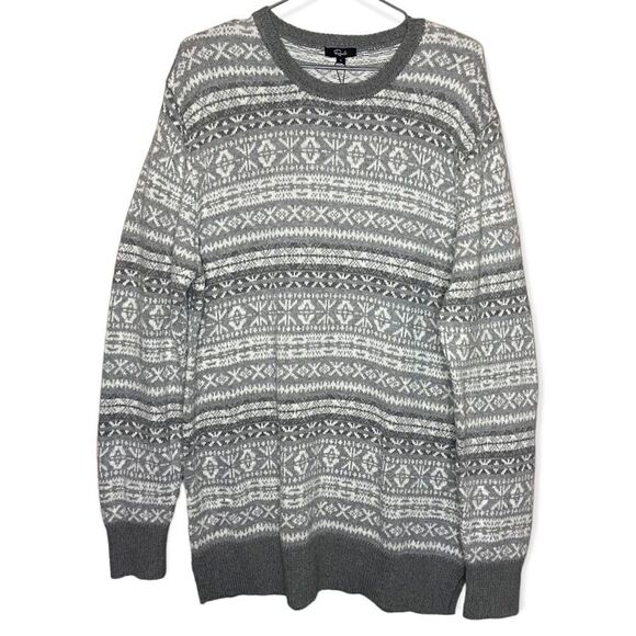Rails NWT Grey/White Carlisle Silver Icicle Christmas Knit Sweater Size Large - Picture 1 of 7